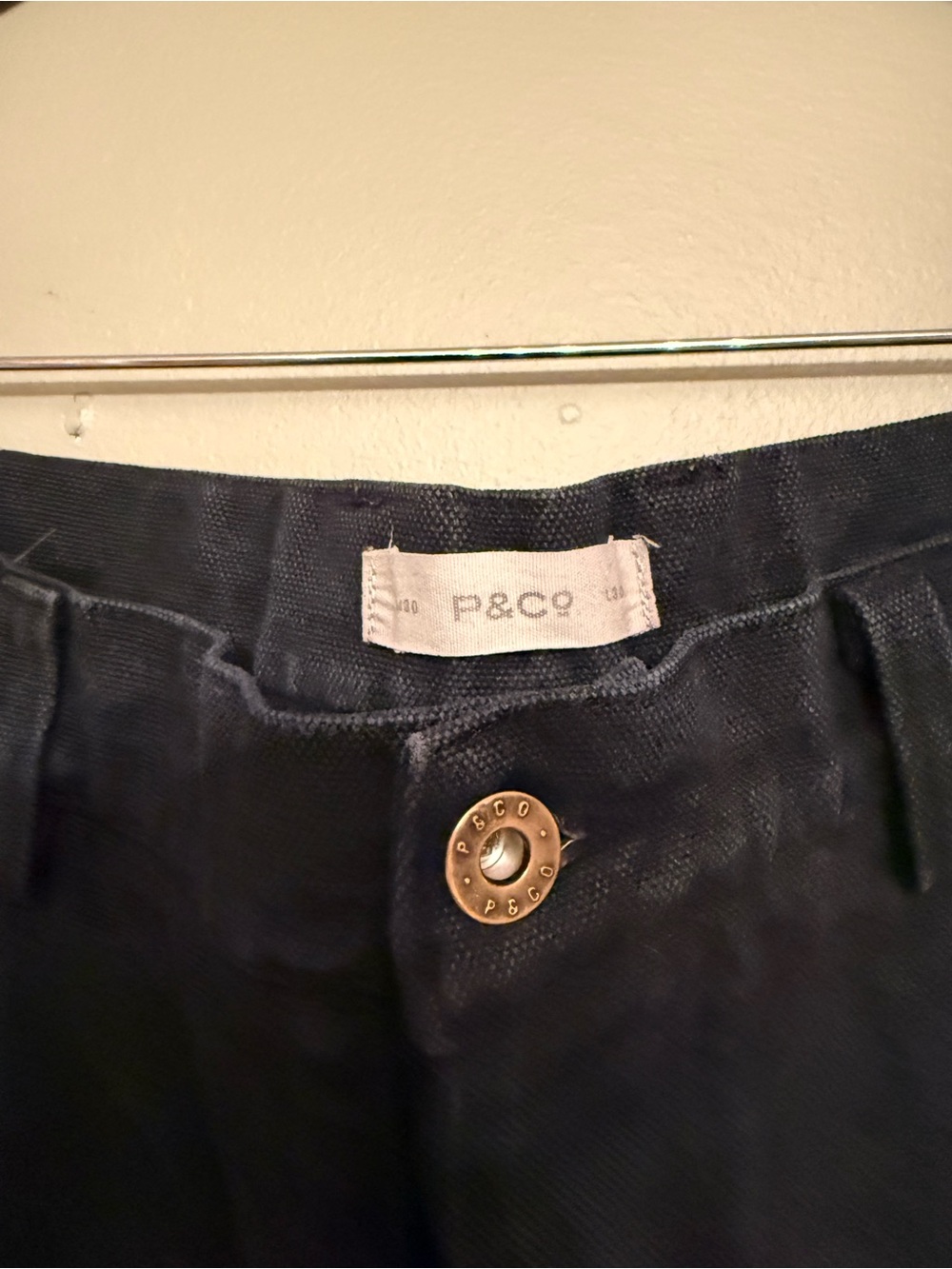 P&Co Black Cotton Canvas Double-Front Workwear Carpenter Pants W30 L30 - Picture 8 of 16